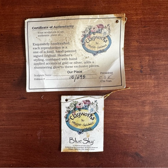 Blue Sky Heather Goldminc Ceramic House & Base Authentic Vintage Valentine's - Picture 8 of 8